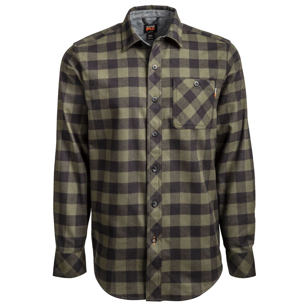 Camisa Timberland Hombre Pro® Woodfort Midweight Flannel Work Verde - Chile ARO-854209